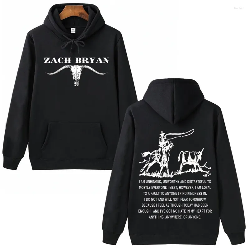 Moletons masculinos Zach Bryan Horse Cowboy Hoodie Homem Mulher Harajuku Pulôver Tops Moletom Fãs Presente