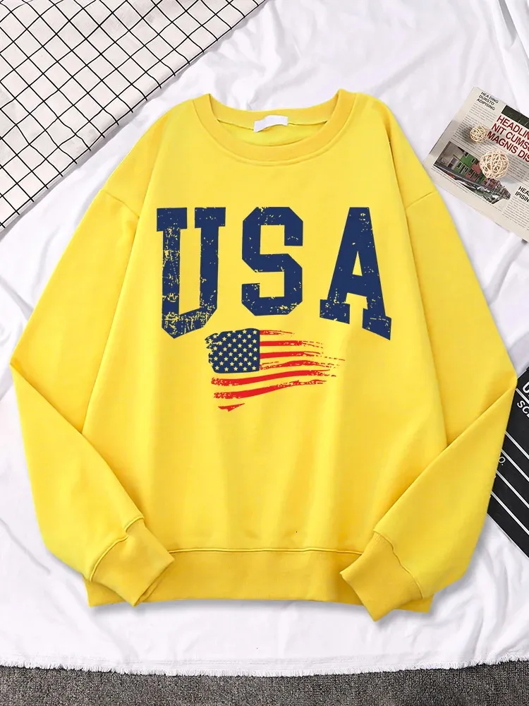 Sudaderas con capucha para mujer Sudaderas con capucha vintage UsaFluttering Bandera nacional Impresión Top Manga larga Cómodo Cuello redondo Ropa de calle Hombres Mujeres Tallas grandes 231025