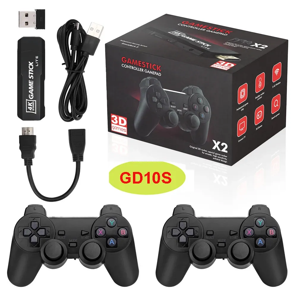 Controller di gioco Joystick GD10 S Console per videogiochi Console per videogiochi portatile retrò 40000 integrata Controller wireless TV Game Stick 4KHD per PSP/GBA 231025