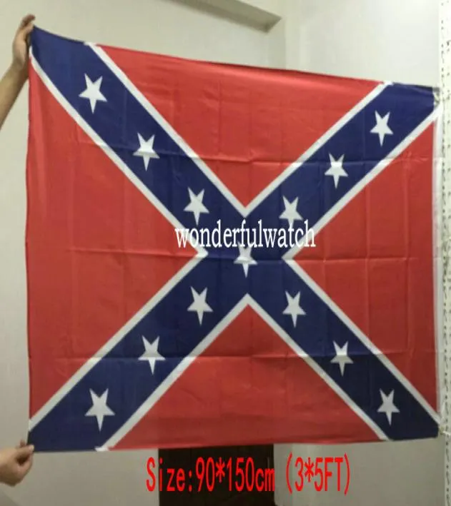 İki tarafı basılı bayrak Konfederasyon İç Savaş Bayrağı Ulusal Polyester Bayrağı 5 x 3ft 50pcs2319410