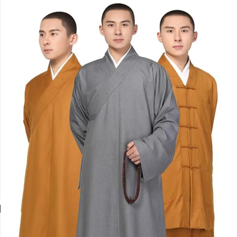 Мужские спортивные костюмы, специальная куртка Тачи, брюки, костюм монаха, длинный халат, стандартная одежда архата, халаты шаолиньского буддийского монаха, кунг-фу G2043