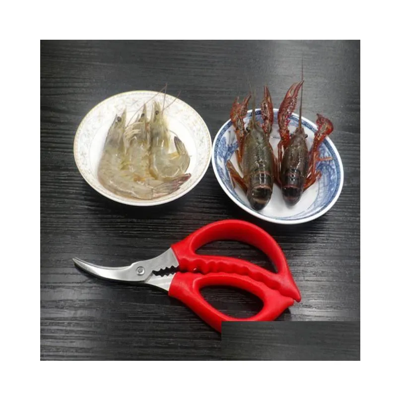 Other Kitchen Dining Bar 15Cm6.2 Lobster Cracker Shrimp Crab Seafood Scissor Shear Snip Shell Tool Pn Peeler Deveiner Crack Sn030 Drop Dhhjs