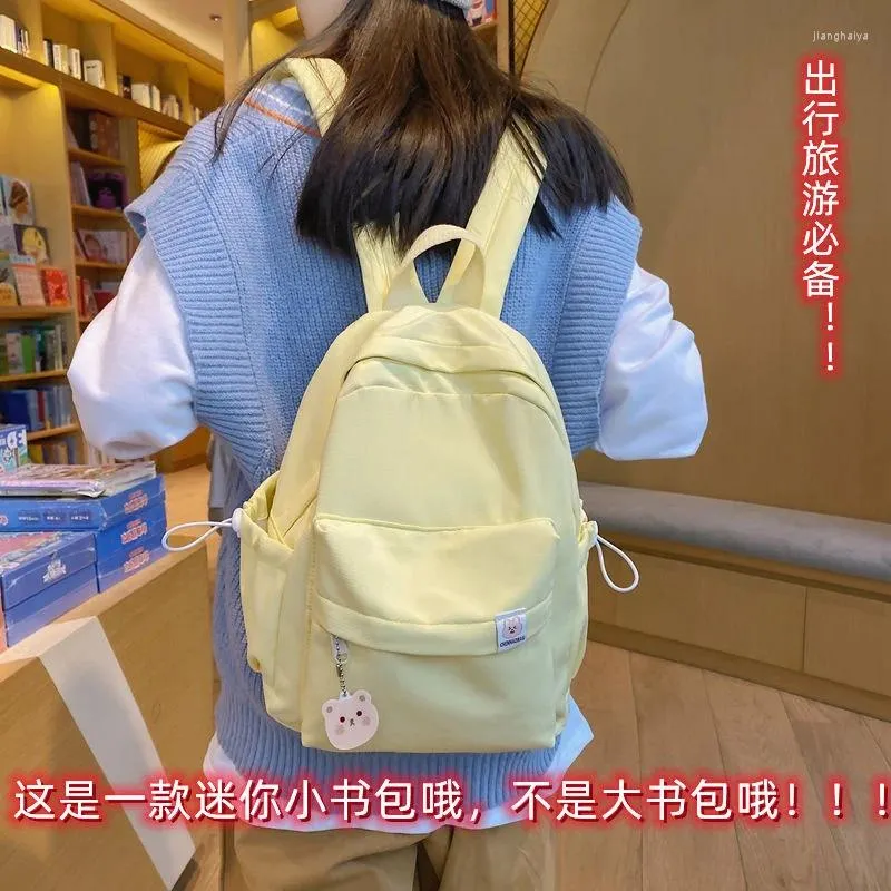 Mochila coreano leite amarelo pequeno saco feminino moda versátil japonês bonito mini mochila