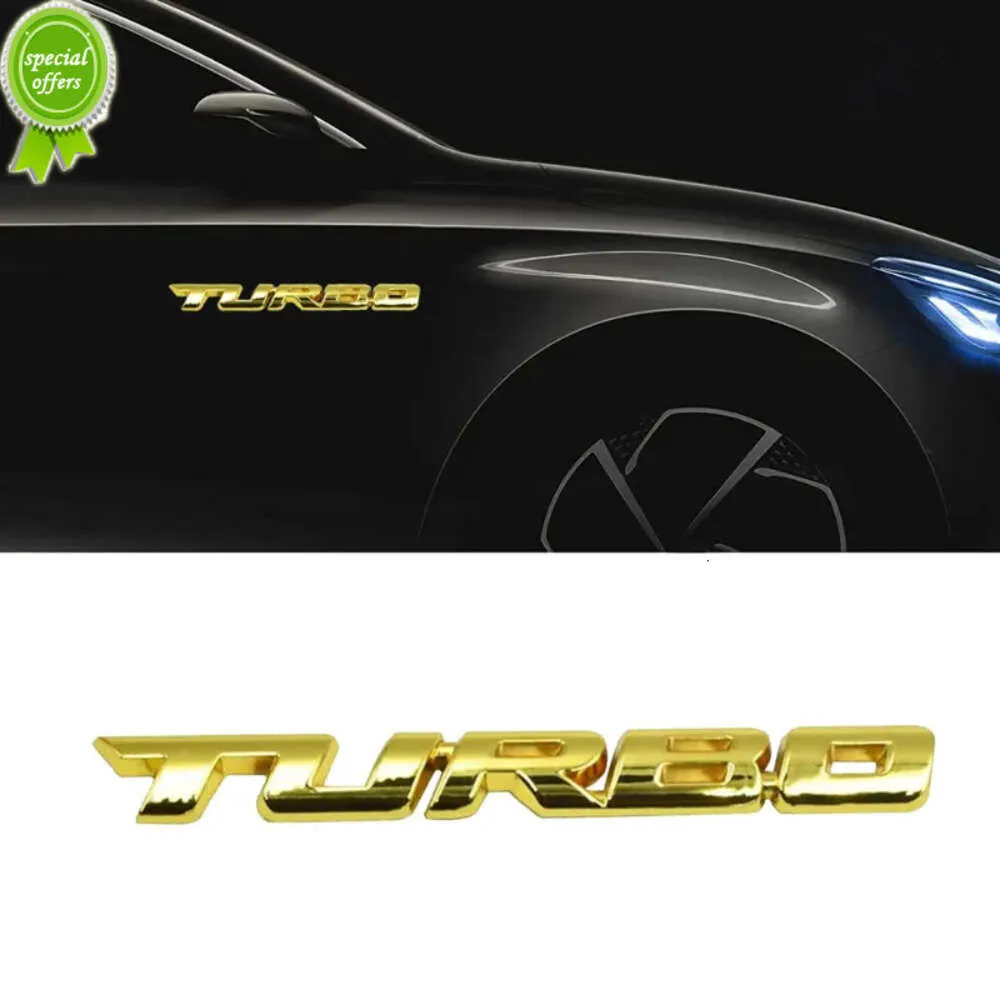 Ny 3D Metal Letter Turbo Emblem Sticker Car Motorcykel Dörr Body Side Bakre baklucke Badge Decal Golden Decor Car Sticker Accessories