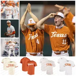 Custom Stitched Texas Longhorns Baseball Jersey Ivan Melendez Cam Williams Douglas Hodo III Zach Zubia Silas Ardoin Eric Kennedy Trey Faltine Antico Mi