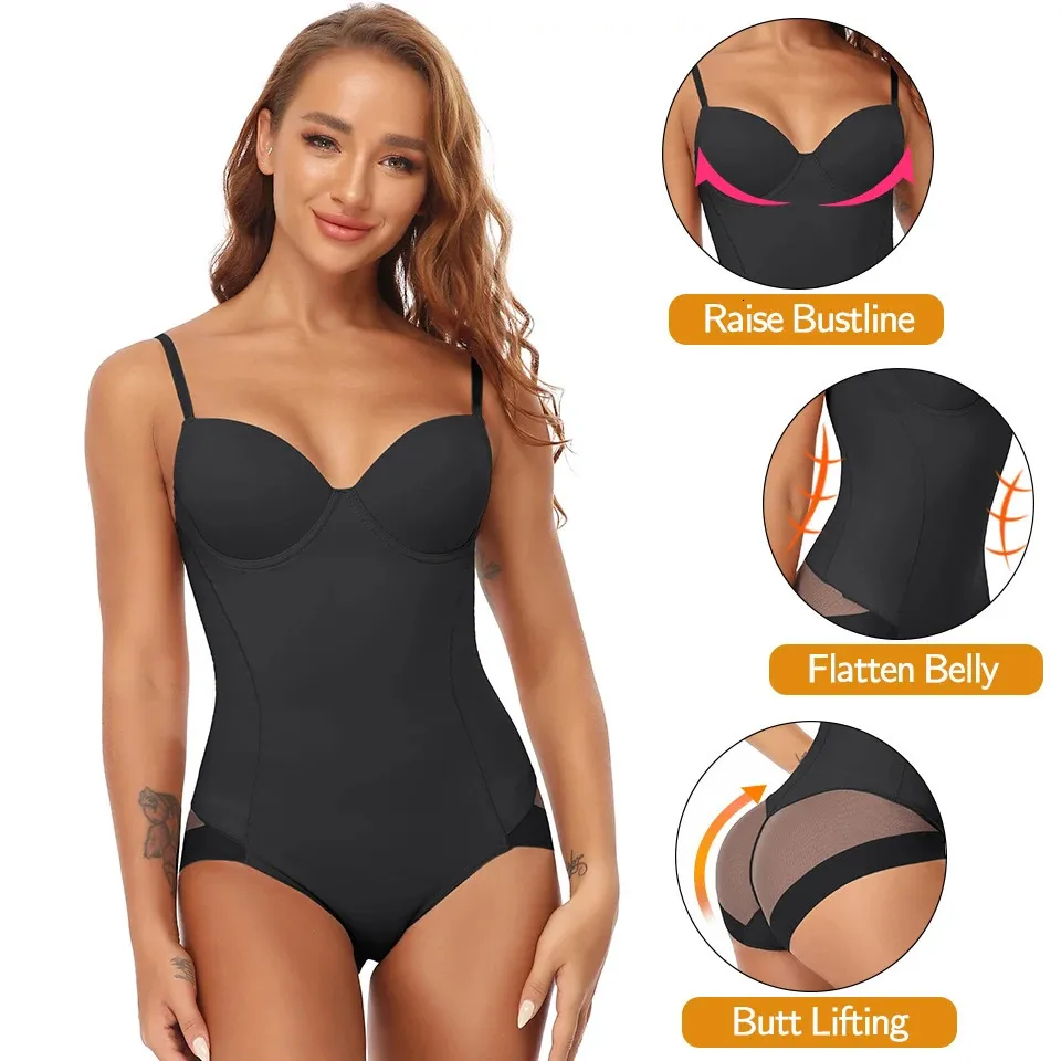 Womens Slim Full Body Shaper With Built-in Bra Shapewear Tummy