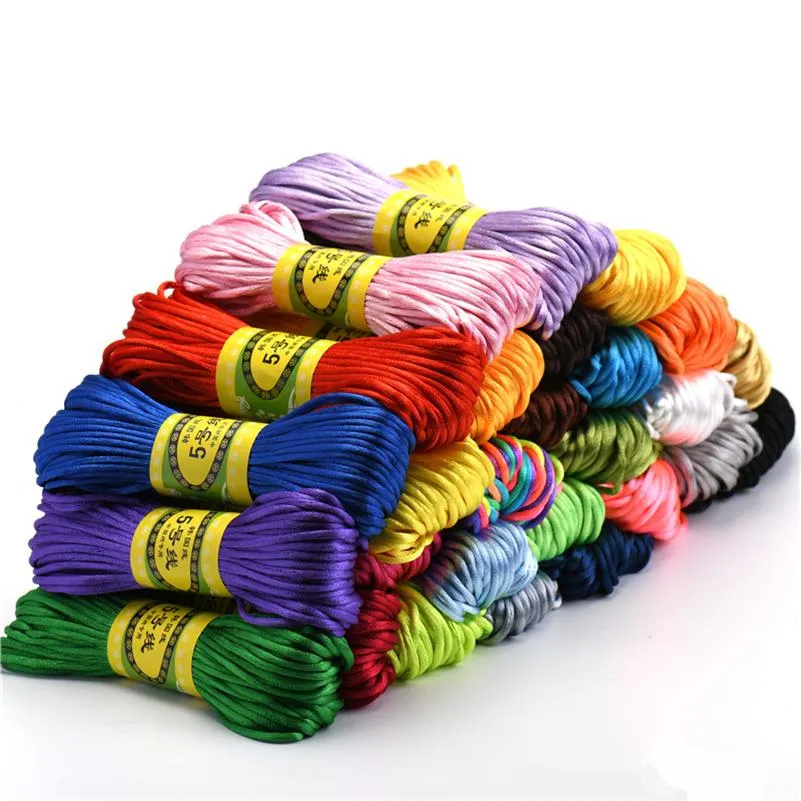 100m Mixed Nylon Black Rattail Satin Chinese Knotting Silk Macrame Cord Beading Braided String Thread214x