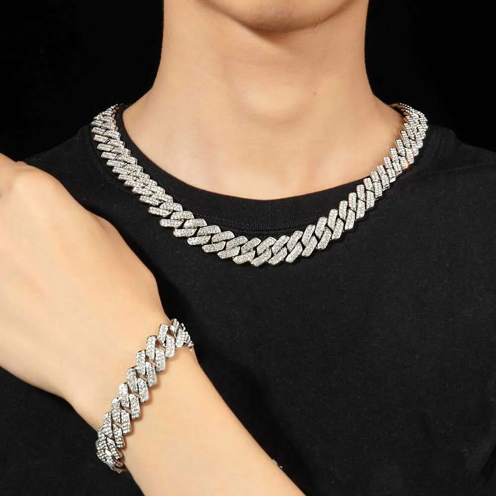 Designer Schmuck kubanische Verbindung Halskettenketten für Männer Edelstahl plattiert Gold 2 Reihen Bling Diamond Hip Hop Ketten Halsketten personalisieren Choker Geschenkkette Van