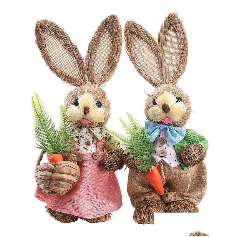 Andra festliga festförsörjningar 2023 år påskdekorationer söta St Rabbits Bunny Home Garden Ornament P O Props Crafts Drop Delivery Dhmyn