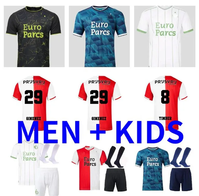 23 24 FEYENOORDS Soccer Jerseys Troisième KOKCU HET LEGIOEN Q. TIMBER Gimenez TRAUNER HARTMAN PAIXAO TAABOUNI 2023 2024 Maillot de football hommes enfants