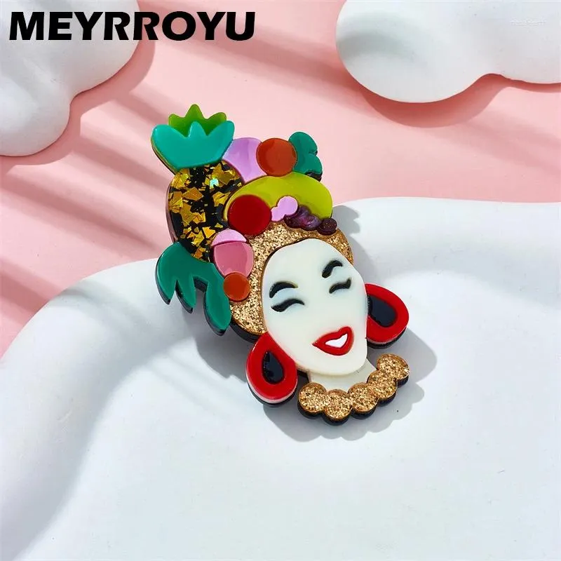 Brooches MEYRROYU Lady Fruit Headdress Women's Stylish Acrylic Material Trends Trendy Design Birthday Party Gifts Accessory