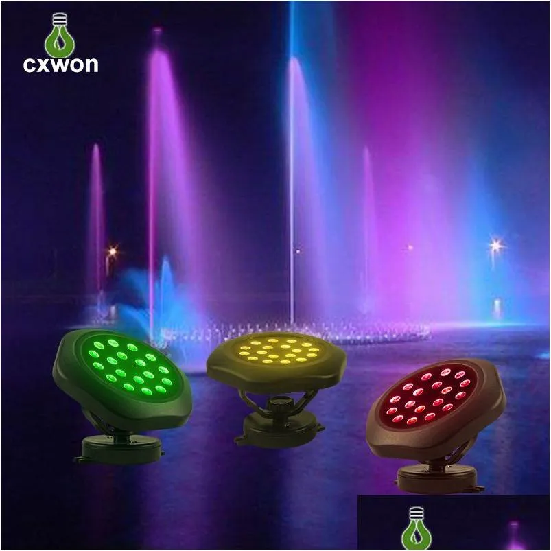 Underwater Lights Led Solar Powered Lamp Ip68 Waterproof Submarine Projector Light Outdoor Rgb Color Changing Disc Lawn Drop Delivery Dh4Dm