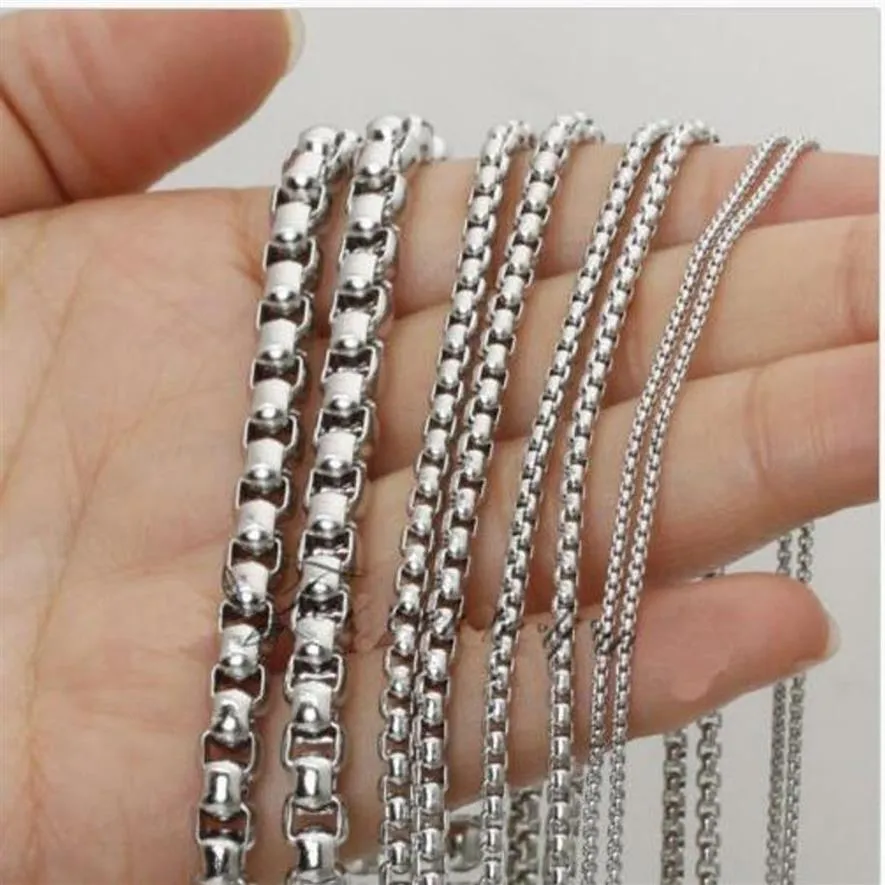 whole Lot 5meter Silver Stainless Steel 3mm 4mm charming style Square Rolo Box- Link Chain Jewelry Finding Marking Chain DIY302k