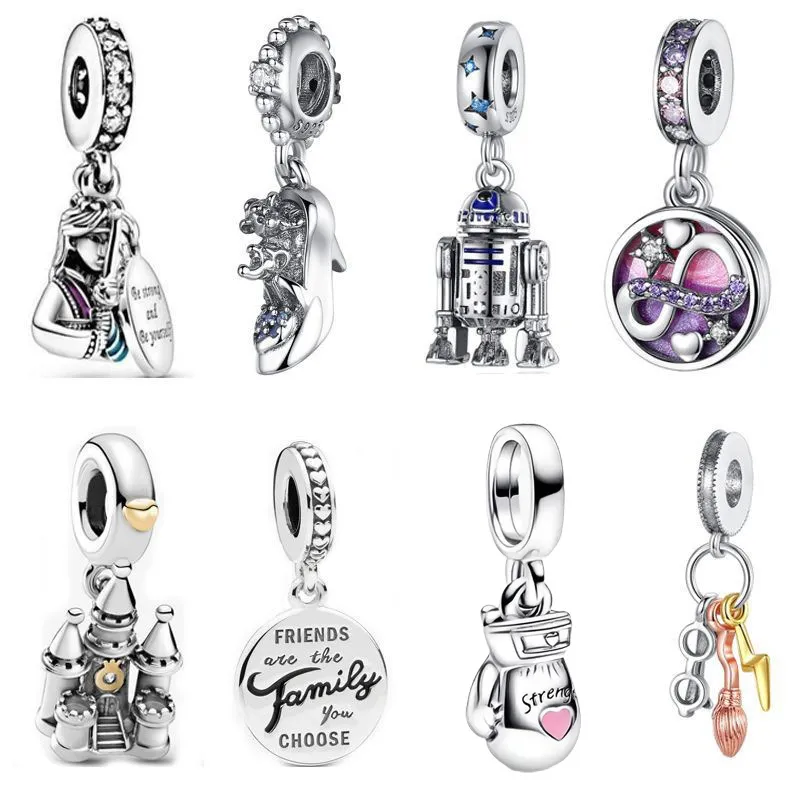 925 argent sterling nouvelle mode femmes charme château gardien pendentif bracelet perles de charme adapté à la poêle originale, un cadeau spécial pour les femmes