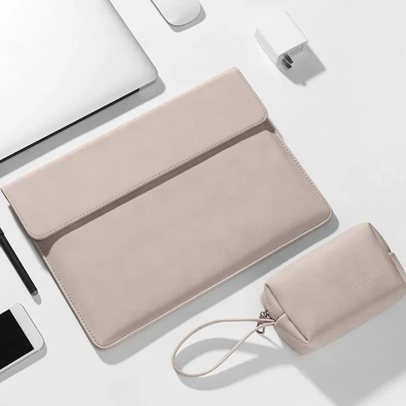 CONTACT'S FAMILY Leather Laptop Sleeve For 13.3 Inch MacBook Air/Pro, Slim Protective Laptop Sleeve Compatible With MacBook Air/Pro 13.3"(Horizontal - View #5