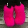 colorful fur boots