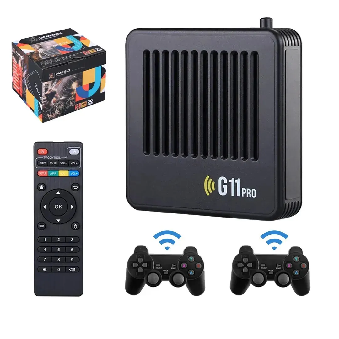 Kontrolery gier joysticks G11 Pro retro kod wideo Konsola gier Stick Gamepad do 256G 4K HD TV 2.4G bezprzewodowy podwójny kontroler 60000 gier dla N64/PSP 231025