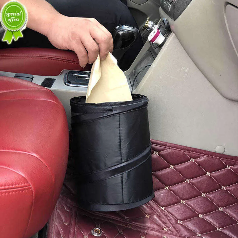 Neue schwarze Auto-Mülleimer-Packtasche, wasserdichter Auto-Müllbeutel für kleine, auslaufsichere Auto-Kühltasche – Auto-Müllbeutel mit Seitentasche, 1 Stück