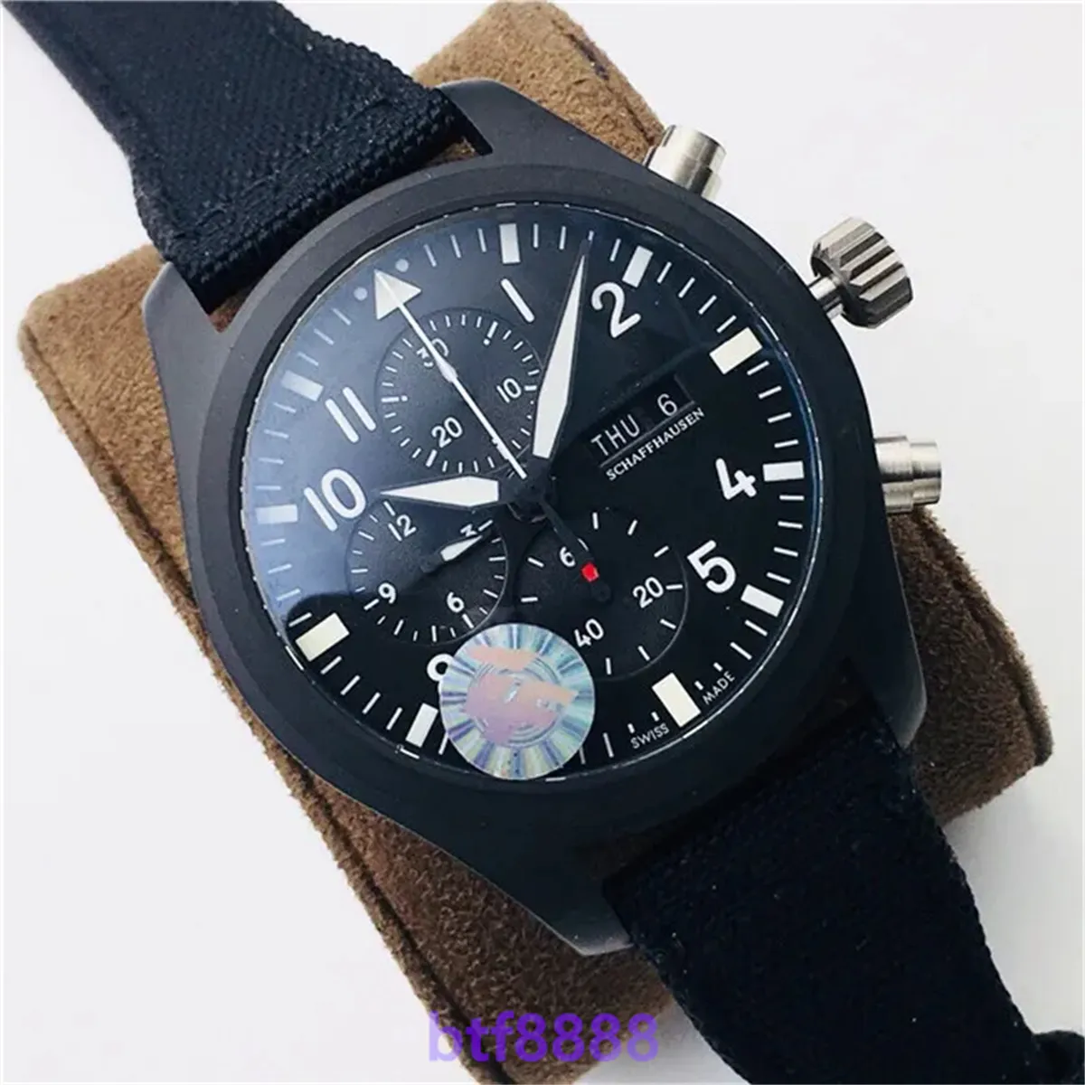 Designer ZF Ceramic Rs Chrono Watch With 89361 Movement, 6 Point Small Second Hand, Stop Device