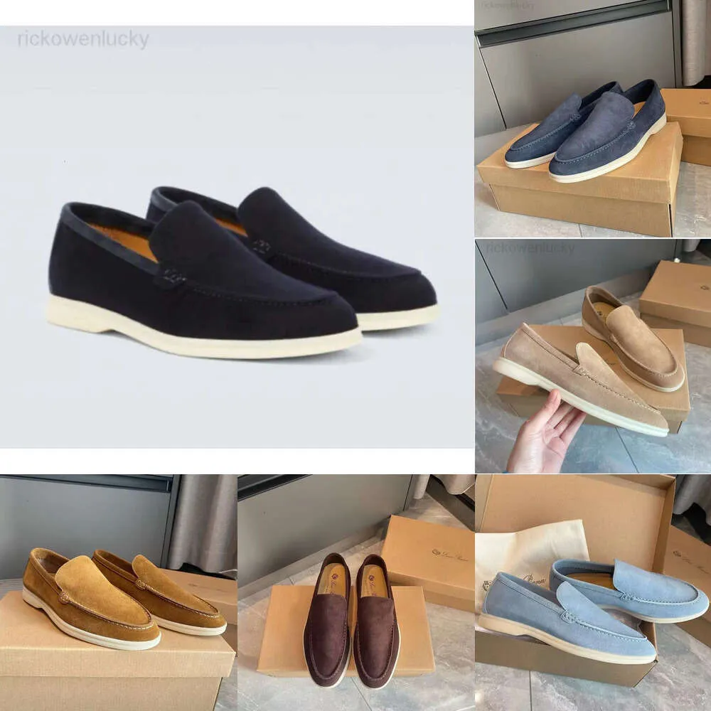 Loro LP masculino sapatos casuais pianas mocassins sapatos planos de camurça de cano baixo couro de vaca oxfords mocassins verão caminhada conforto mocassim deslizamento em casal sola de borracha apartamentos EU38-45