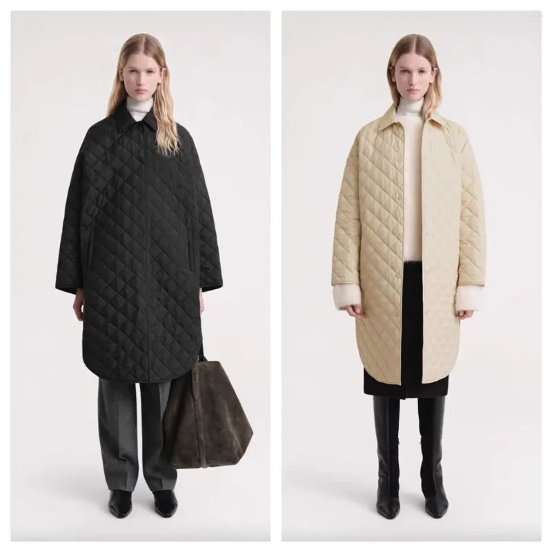 Erkek Ceketler 2023 Sonbahar/Kış İsveç niş totem e minimalist klasik kapitone kavisli etek orta uzunlukta pamuk ceket