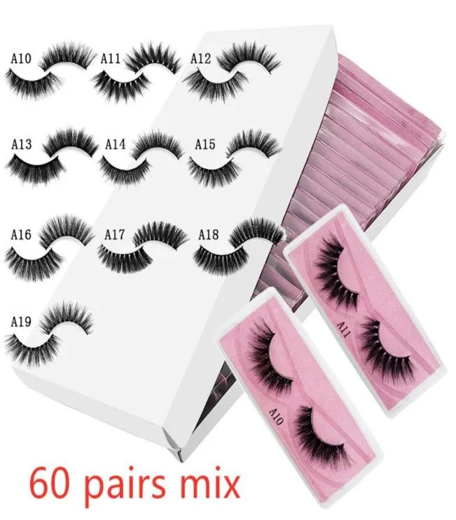 Hele 3d nertsen valse wimpers Een nepwimpers natuurlijke lange make-up wimperverlenging in bulk roze achtergrond DHL 4883562