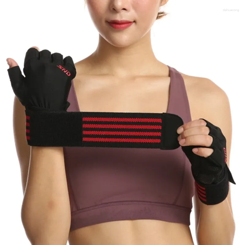 Gants de cyclisme pour hommes et femmes, protections complètes rembourrées, respirants, pour entraînement de musculation, avec sangles de poignet soutenues