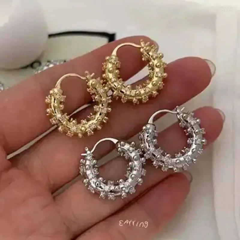 Hoop Earrings 5Pairs 2023 Luxury Vintage Crystal Zircon Pave Micro Brass Earring Party Jewelry For Women Gift Charm