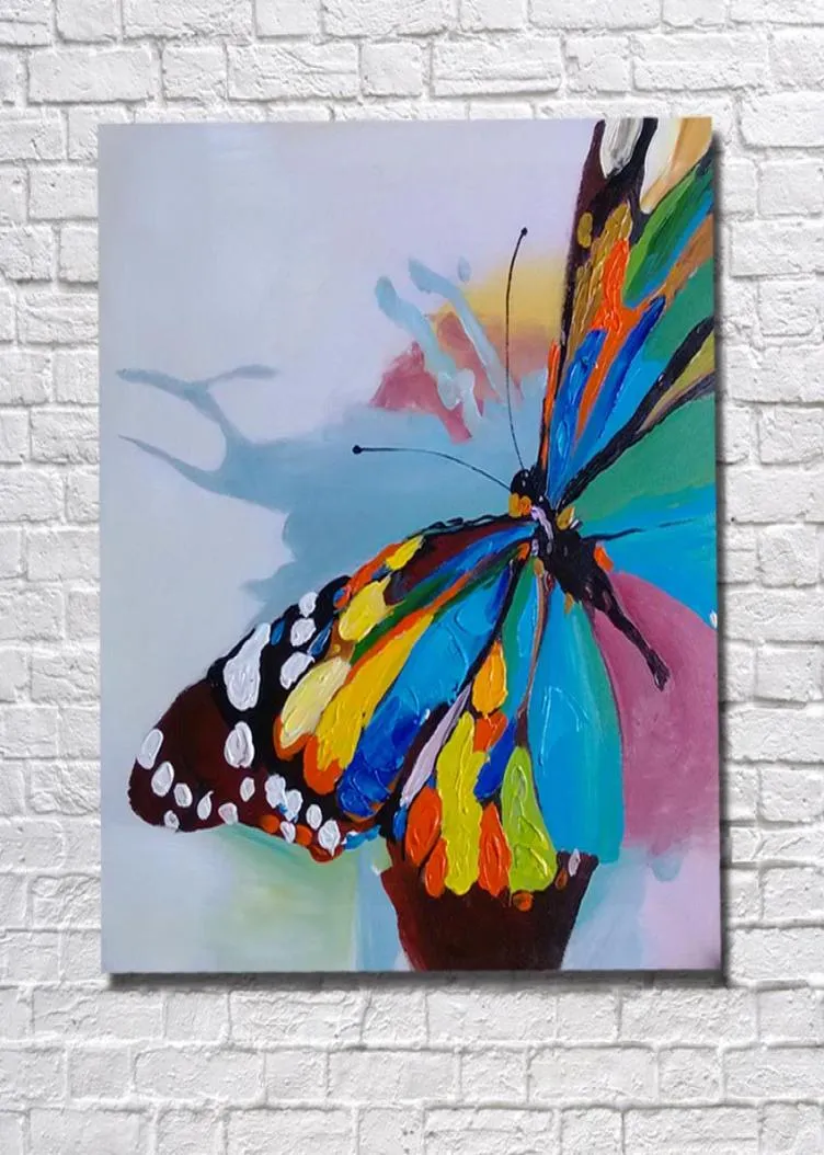 Hand Painted Modern Colorful Butterfly Oil Painting Home Decoration Wall Art Painting on Canvas Hanging Pictures No Framed5056607