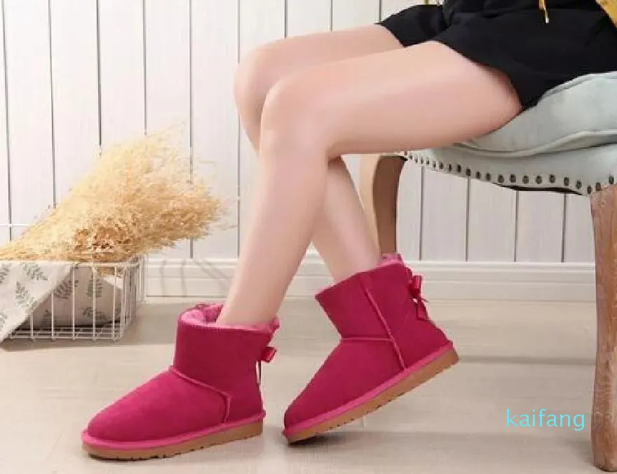 2023 WOMEN SNOW BOOTS Low one Bow KEEP WARM US3-12 EUR 35-44 Size