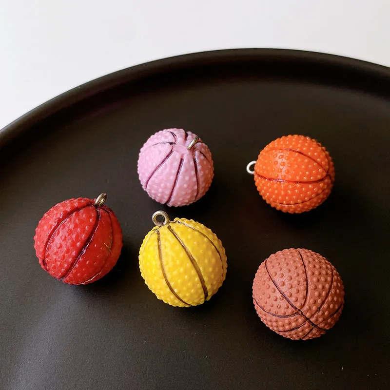 Basket-ball Miniature avec cerceau, Mini moule de Sport en résine pour accessoires de bijoux à faire soi-même, 1224623