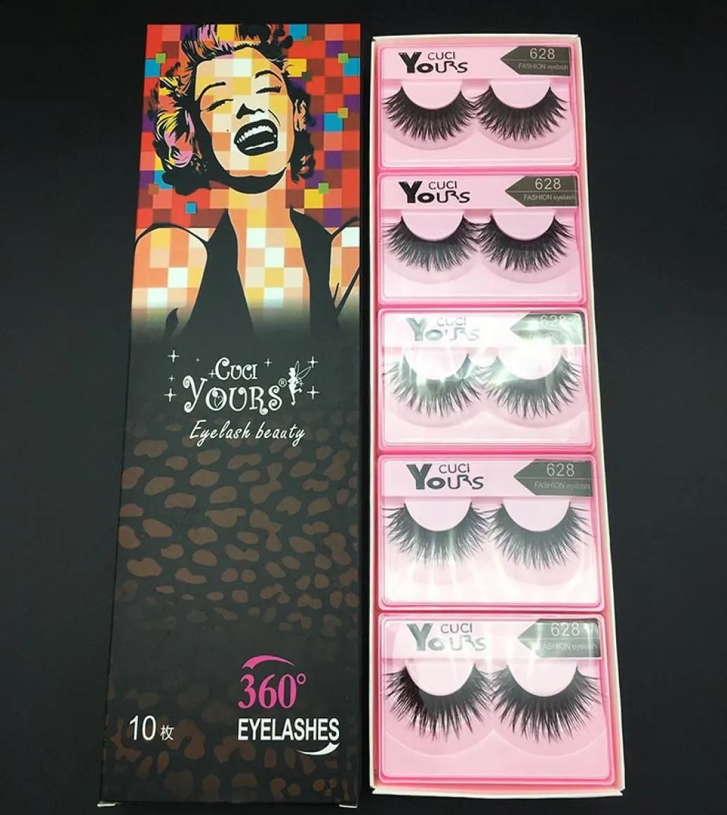 10pairs mode 3d falska ögonfransar dramatiska tjockt naturliga långa falska ögonfransar individuella ögonfransförlängningar makeup fiber falsk la7201648