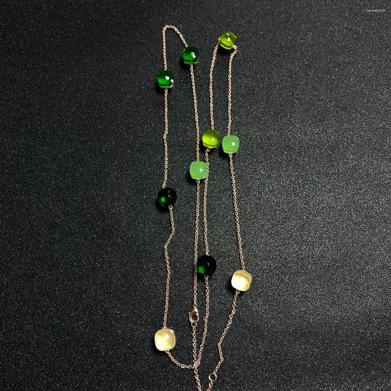 Hanger Kettingen 90cm Kleurrijke Vierkante Trui Keten Voor Vrouwen Mix Kleuren Kristal Lange Boho Stijl Ketting