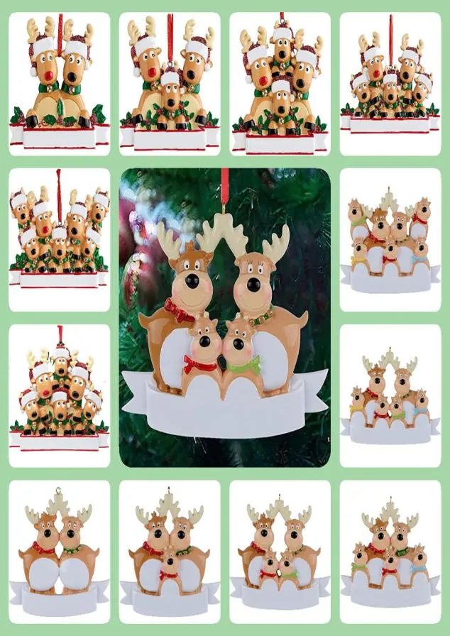 Enfeites de rena de natal árvores de natal resina personalizado nome diy família de 3 5 presente pendurar decorações pingente casa decro2798425