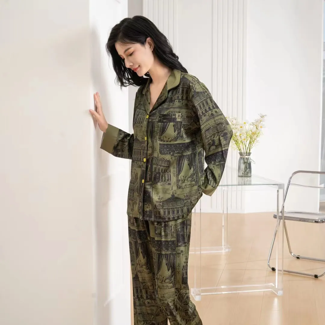 DIO2023NEW Home Style Styp Pajama z Premium Satin Zakończ dwuczęściowy zestaw Pajama Pajama Gift