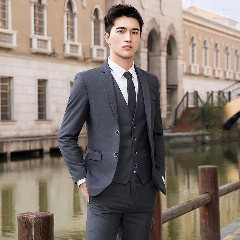 British Style Flax Suit Navy Blue Coat For Men SS5281 2023 Casual Small ...