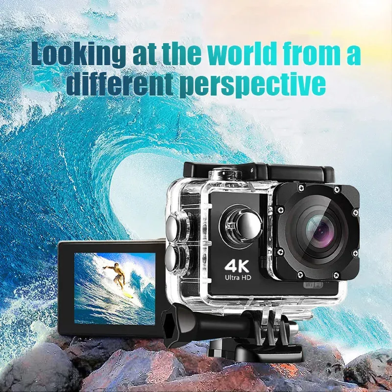 Weerbestendige camera's 4K Actiecamera Wifi Onderwater Waterdicht Motorfiets Video-opname Sport Afstandsbediening Buiten Mini Cam 231025