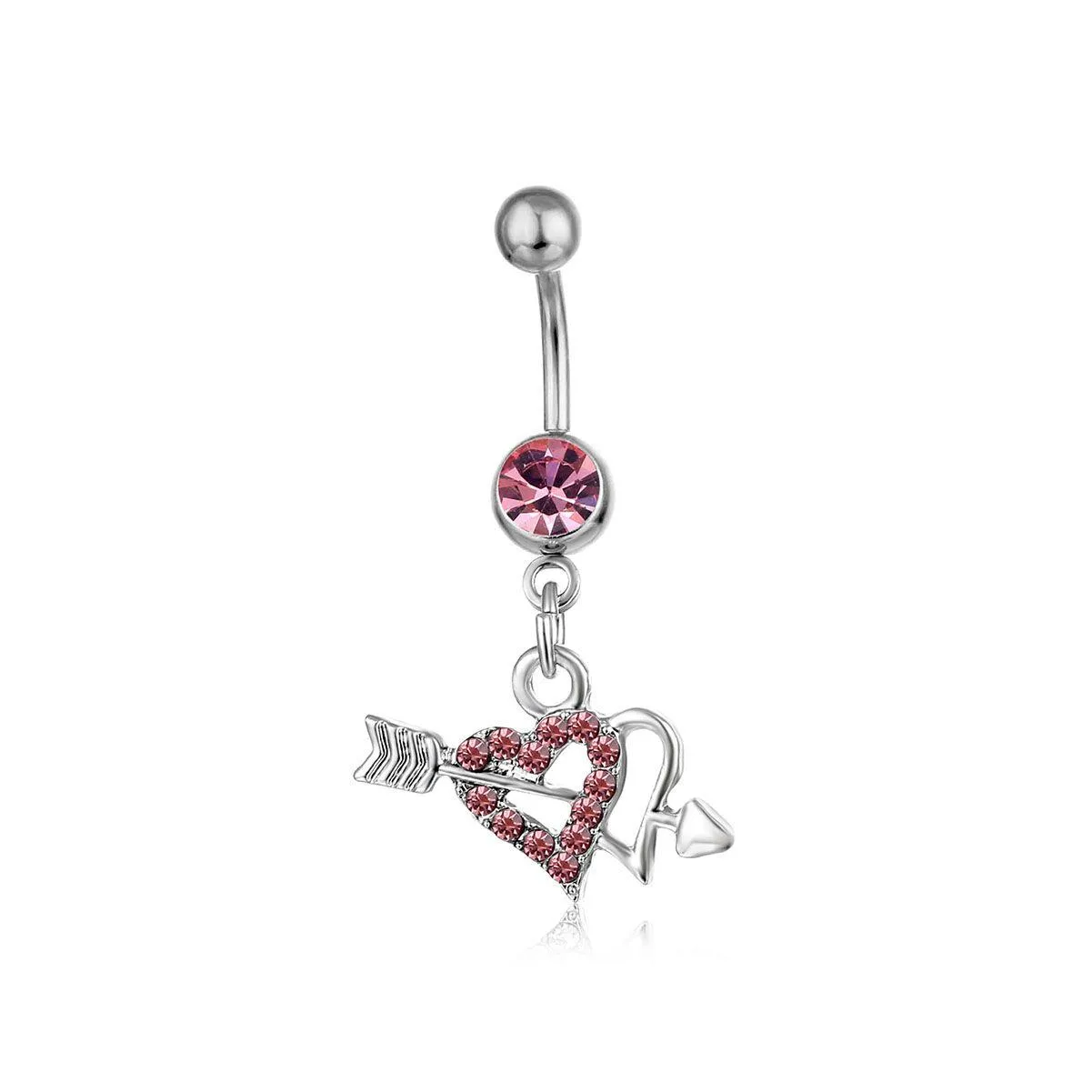 Navel Bell Button Rings D0361 2 Kleuren Twee Harten Buik Piercing Sieraden Drop Levering Dhtcu