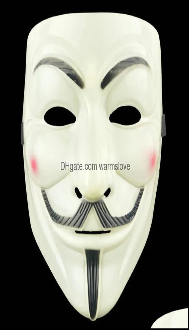 Festliga leveranser Home Gardenhalloween Horror Grie Mask Plastic V Vendetta FL Face Man Street Dance Masks Costume Party Roll CO2591280