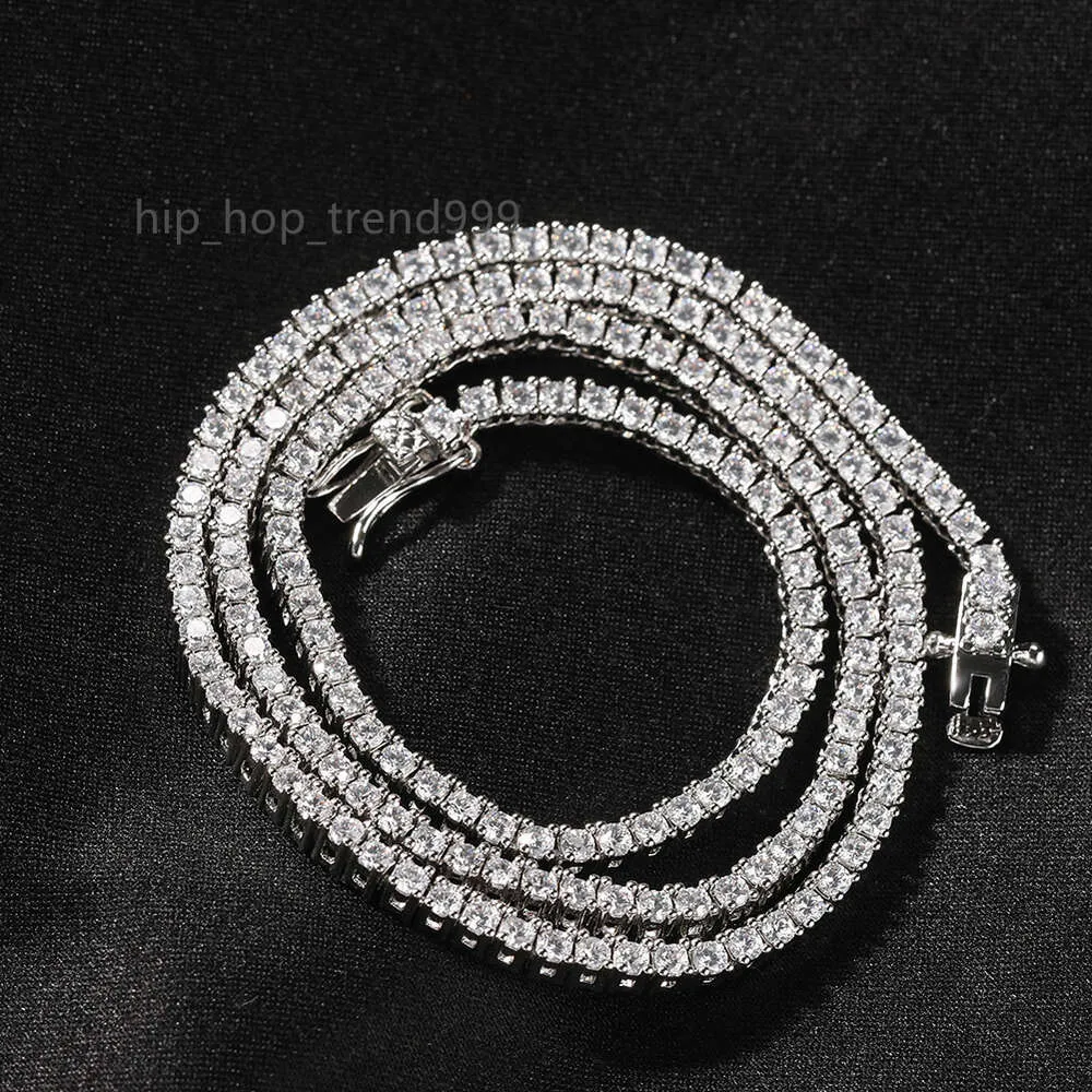 New Fashion 18K Gold Plated Iced Out Tennis Chain Necklace for Women 3mm 4mm 5mm 6mm White Cubic Zirconia Tennis Necklaces