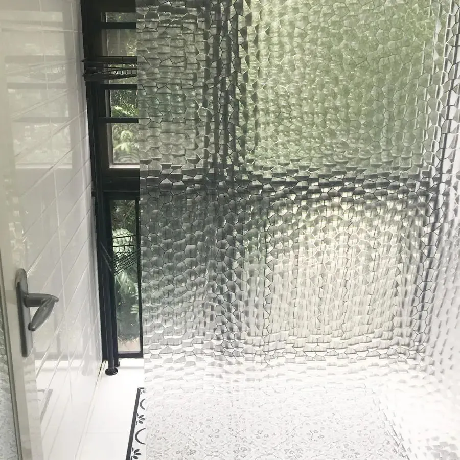 Rideaux de douche Rideau de douche transparent épais 3D imperméable multi-taille avec crochets bain pure décoration de la maison accessoires de salle de bain D25 231025