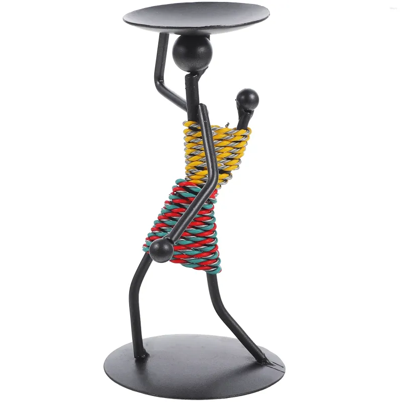 Подсвечники Чайные свечи Современный подсвечник Минималистичный металлический полиэстер Абстрактная обеденный стол Подставка в африканском стиле