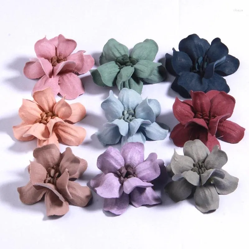 Decoratieve bloemen 10 stuks 5 cm handgemaakte DIY stoffen bloem voor huwelijksuitnodiging kunstkleding schoenen bruid boeket ambachtelijke projecten
