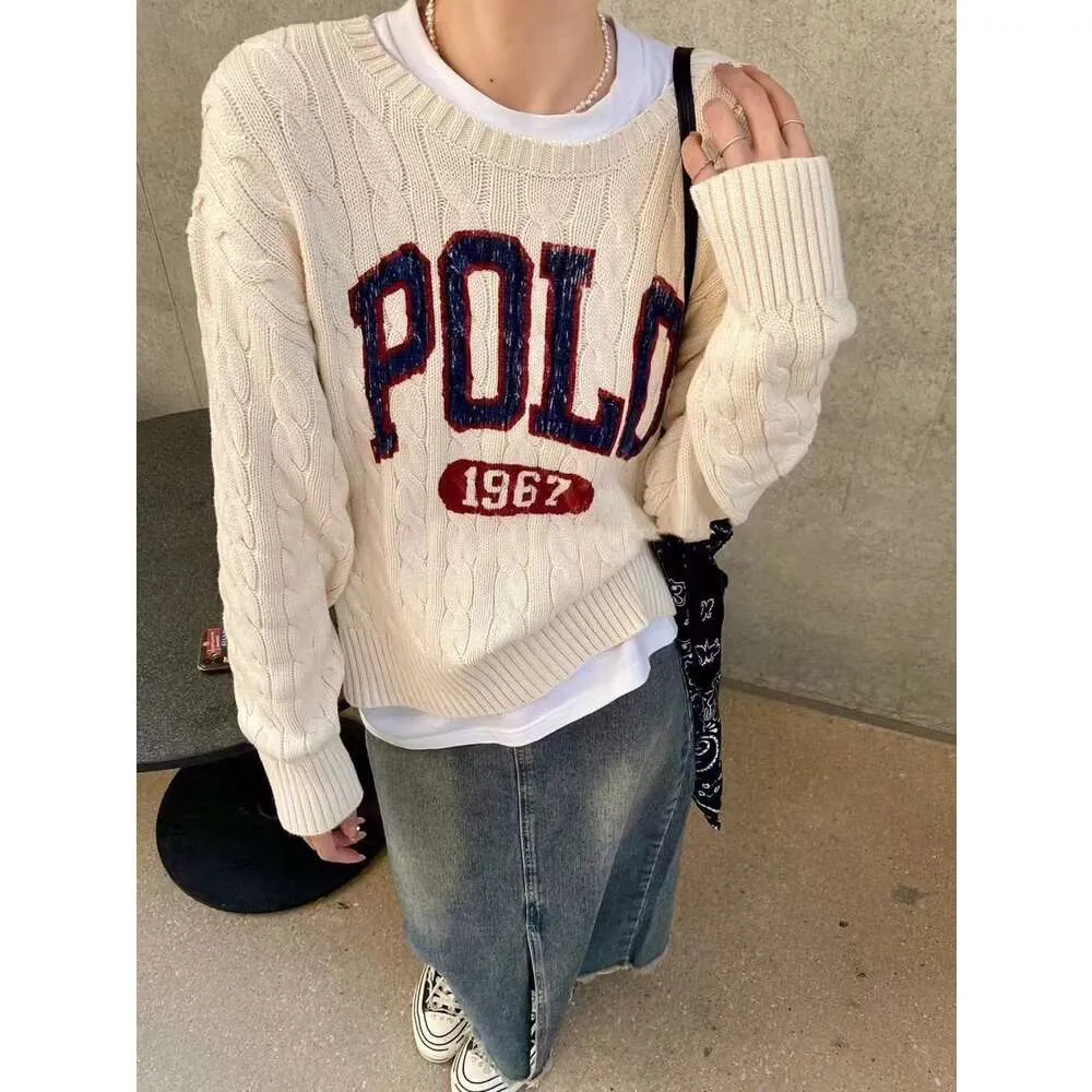 여자 스웨터 2023 새로운 뜨거운 판매 트렌드 니트 스웨터 풀오버 여성 O-Neck Long Sleeve Casual Letter High Street Fashion Traf Tops Femme Mujer PO