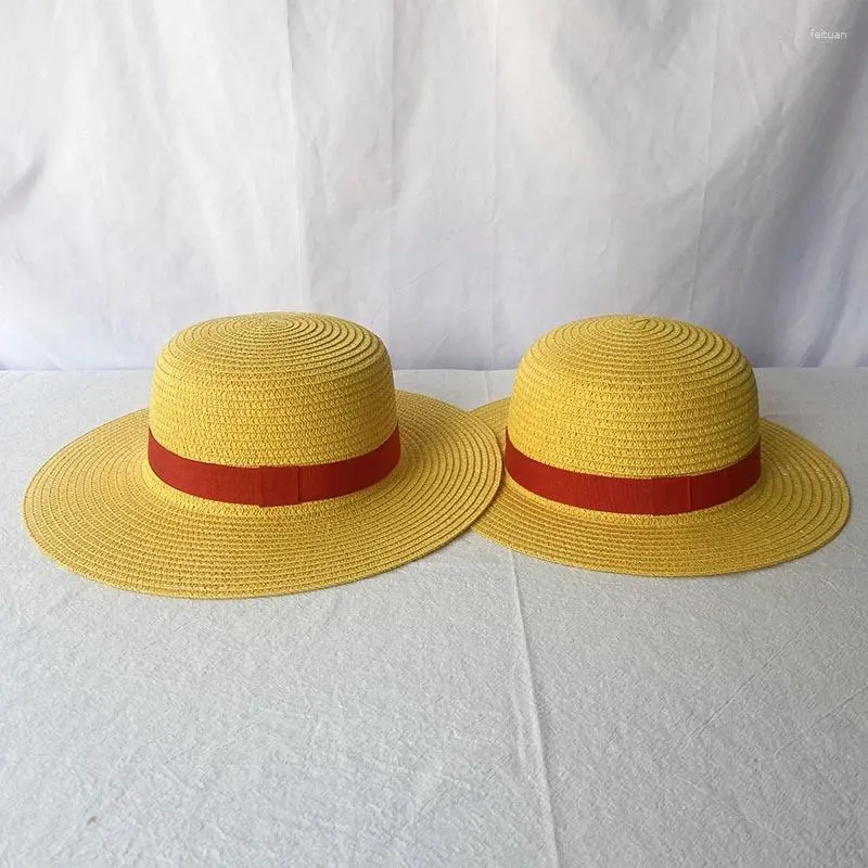 Bérets large bord ombre extérieure dôme femmes couleur unie chapeau de plage printemps été adulte parent enfant paille hommes casquette