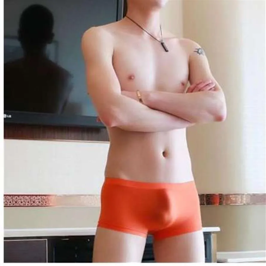 Sexy Seamless Boxer Undwear Impianti trasparenti Bulge Shorts maschi Cuecas Underpants274d