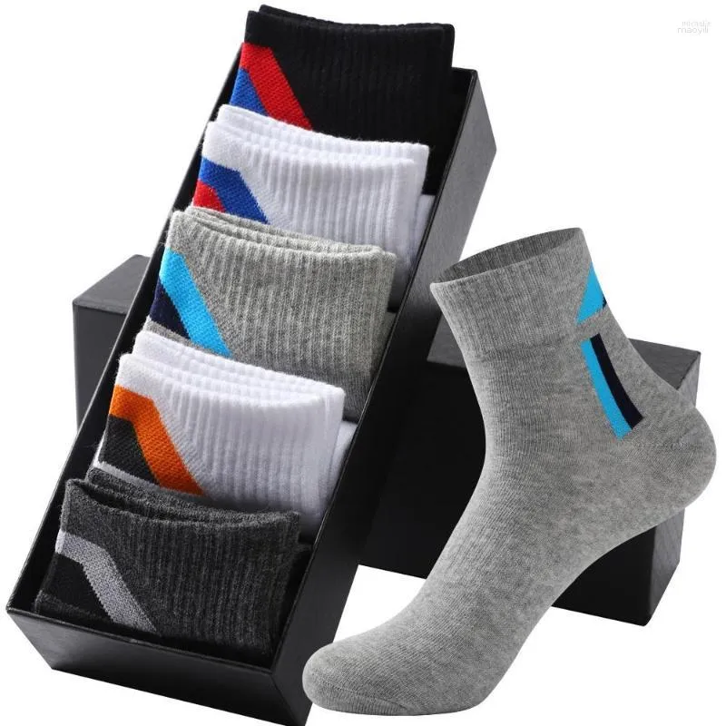 Men's Socks Men's 5Pairs High Quality Men's Anti-odour Cotton Breathable Casual Autumn Winter Man Mid-tube Medias Sports Sokken