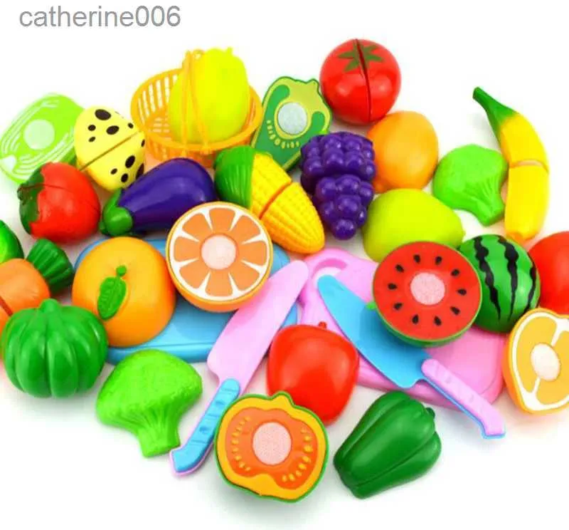 Cuisines jouer à la nourriture semblant jouer ensemble en plastique fruits légumes jouets bricolage jeu de coupe Hamburger frites Pizza jouets interactifs Mini cuisine ustensiles de cuisine DDJL231027