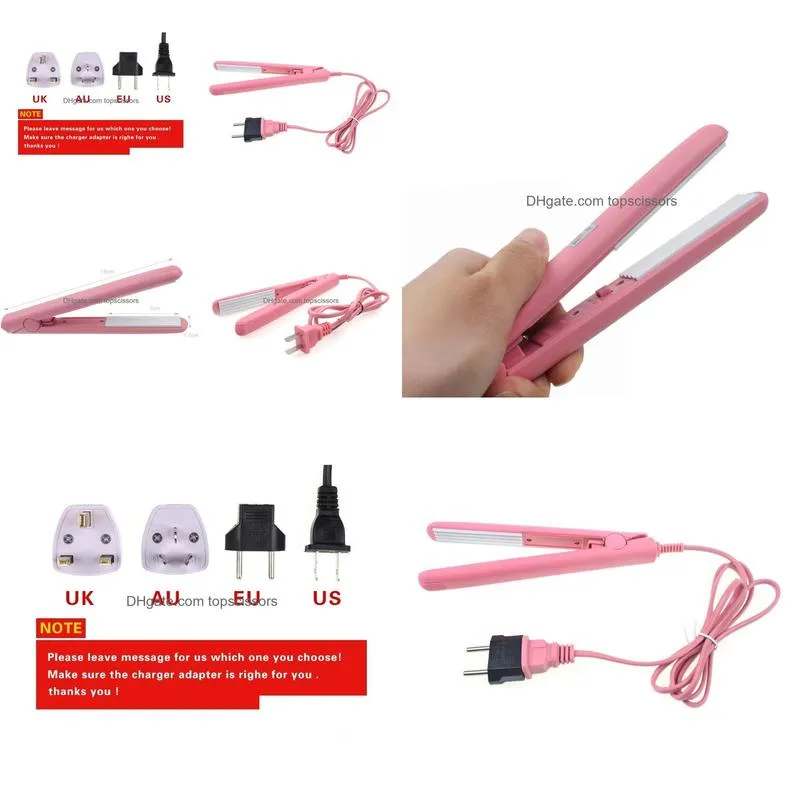 Hair Straighteners Wholesale-Mini Curls Straightener Iron Pink Ceramic Electronic Chapinha Nano Titanium Straightening Corrugated Curl Dhulw