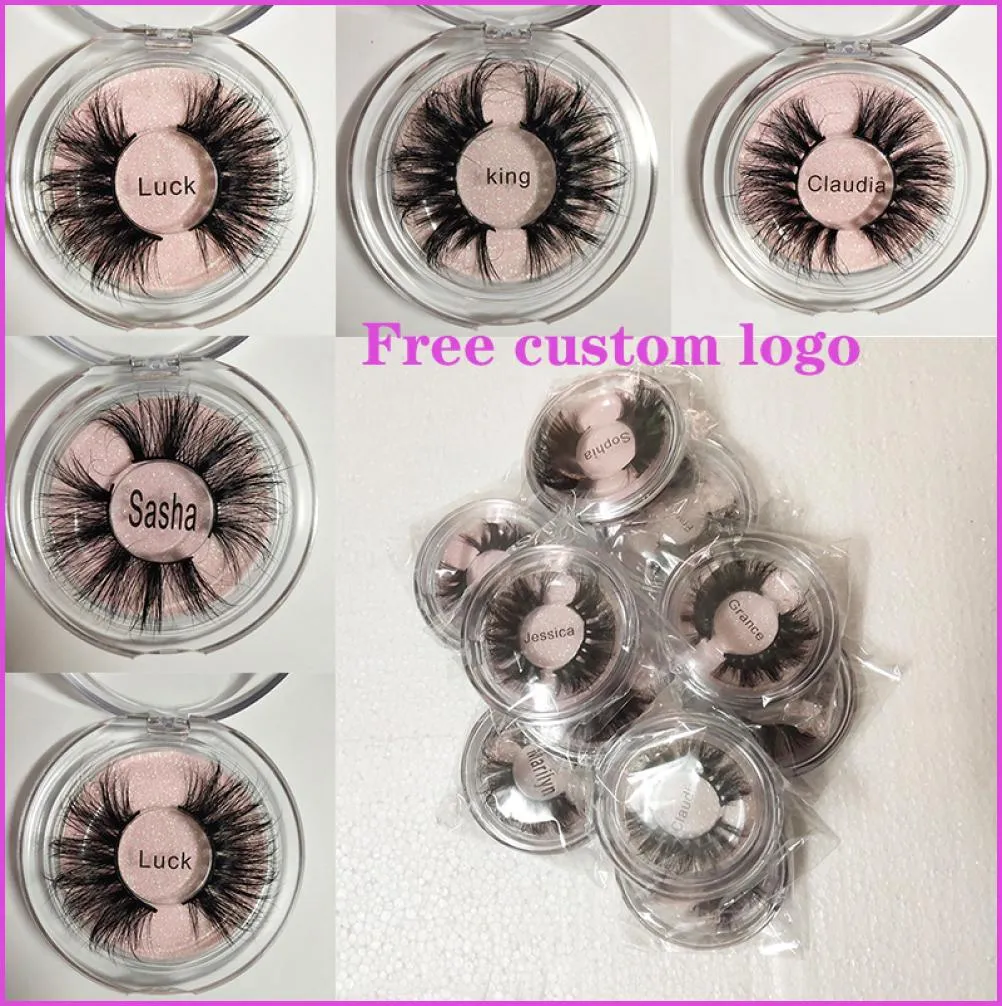 100 mink fransar 25mm 3D ögonfransar förlängning makeup naturliga falska ögonfransar fluffiga röriga falska ögonfransar bulk faux med anpassad box3345966